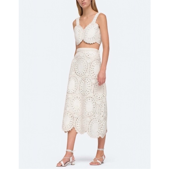 NWT SEA New York White Crochet Camila Midi Skirt Set - Picture 3 of 13